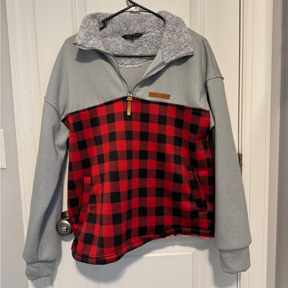 Simply southern pullover.  size xl fits like a large. Gray and plaid.
